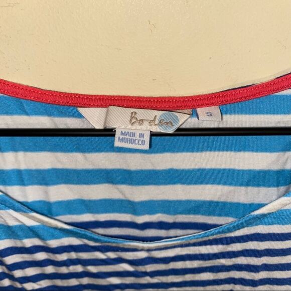 BODEN lightweight striped mini dress with front pockets S - Picture 3 of 4